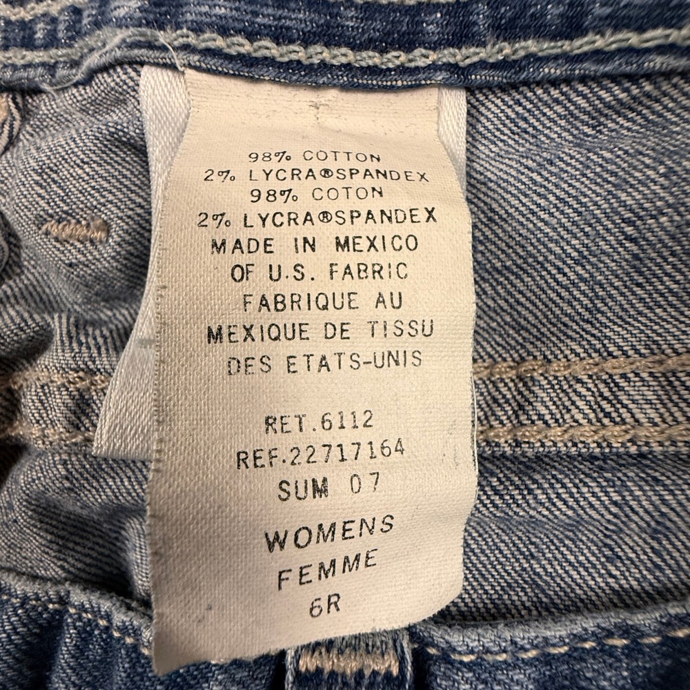 Eddie Bauer VTG Womens 6R Jean Embroidered Floral Pocket Cuffed Crop Medium Wash - Picture 4 of 16